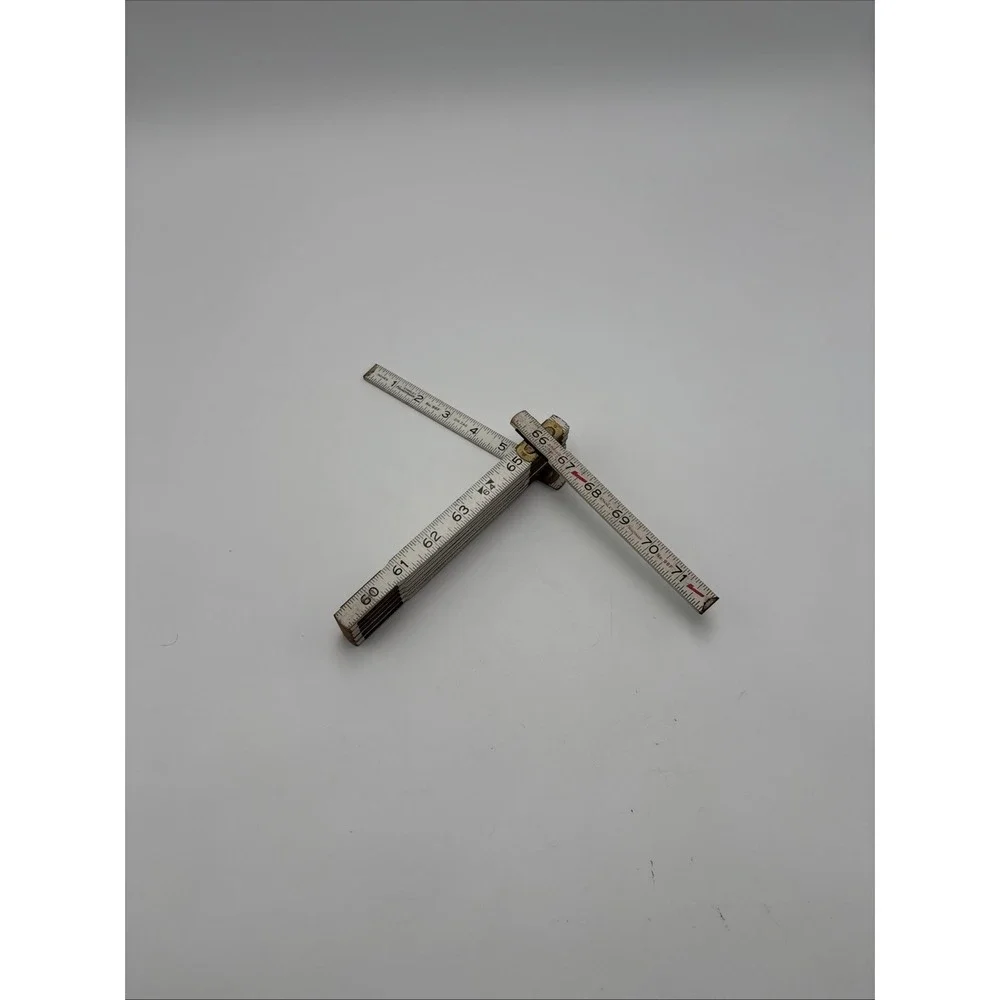 Vintage 6‎ ft Stanley Handyman spring joints folding ruler No. 96 White